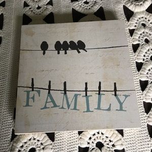 Bird Family Painted Canvas Portrait Wall Art
